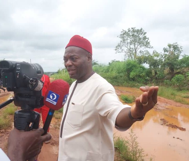 Senator Nwoye Decries Bad Roads In Anambra North, Begs Tinubu on Urgent Intervention